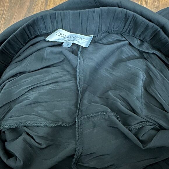 SOLID & STRIPED Milly Pants Black Elastic Waist High Rise Wide Leg NWOT - Picture 9 of 14